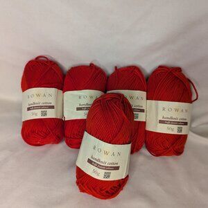 Rowan Handknit Cotton Kaffe Fassett Colours Yarn 5 Balls Pillar Box 4 Color. Pre